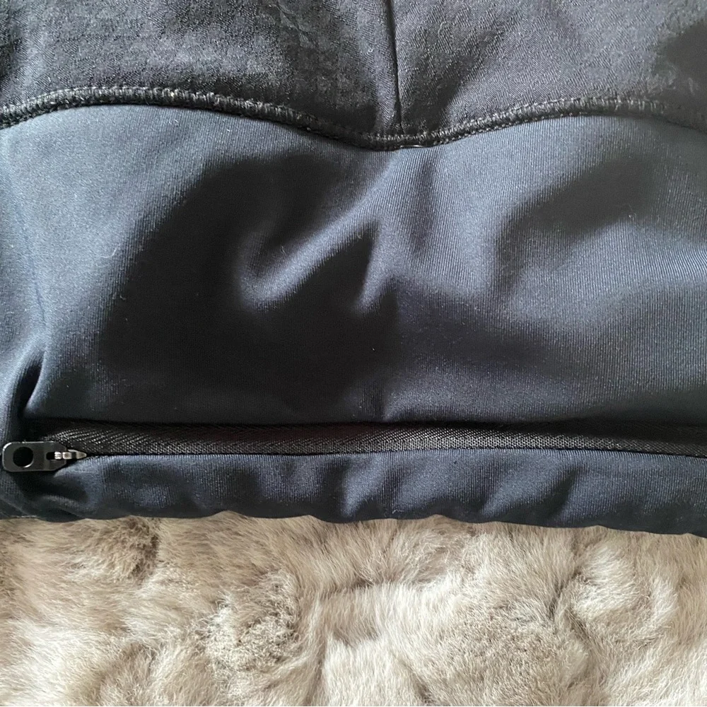 Oiselle Black Athletic Shorts with White Trim - Picture 4 of 4